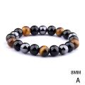 Obsidian Tiger Eye Hematite Bracelet Triple Protection Jewelry Bangle T1M0. 