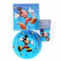 Cartoon Theme Disposable Tableware Set Cup/Plate/Napkin. 