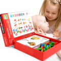 Wooden Early Education Baby Learning ABC Alphabet Letter Cards Educational Toys for Kids Fruit Vegetable Puzzle. 