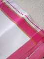 Cotton White 3.7 Meters Length Veshti with Colored Border. 
