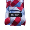 Red Light Blue Pliad 2023 New Elegant Mens Ties Hanky Cufflink Silk Necktie For Men Wedding Party Business Fashion Brand Hi-Tie. 