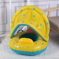 Baby Buoy With Parasol Beach Pool Float Ring Inflatable Toys Kids Trainer Infant Swimming Sunshade Child Summer Swim Ring. 