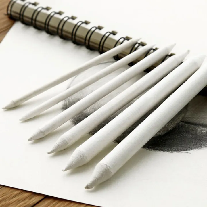 6pcs/set Blending Smudge Stump Stick Tortillon Sketch Art White Drawing Charcoal ANLAN
