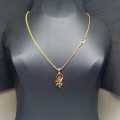 Gold Plated 2.8mm Bismarck Chain with Pendant. 