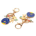 Fashion Metal Rose Keychains Starry Little Prince Keyring Creative Boy Men Women. 