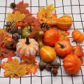 NYT Fake Artificial Mini Pumpkin Gourd Acorn Berries Maple Leaf Foam Pumpkin For 50Pcs Halloween Thanksgiving Decorations. 