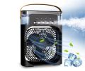 USB Portable Air Conditioner Fan 6 Inch Mini Personal Cooling Fan with LED Night Light Mist Spray Electric Fan. 