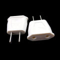 2Pcs Travel Plug 6A, European Inlet to 2-falt pins Outlet Adapter, CE Certificated Electrical AC Power Plug. 