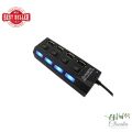 High Speed Thin Slim 4 Ports USB 2.0 Hub USB Hub With Cable For Laptop PC Computer  Black. 
