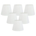Set of 6 White Fabric Cloth Clip on Chandelier Lamp Shades, Replacement for E14 Wall Lamp Chandelier Home Decoration. 
