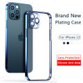 HOCE Plating Phone Cases For iPhone 12 11 Pro 13 14 15 16 Pro Max Case Full Lens Shockproof Soft TPU Back Cover For iPhone 14 15 16 Plus Camera Protection Cover. 