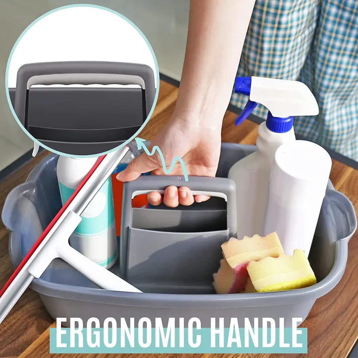 Shower%20Caddy%20Tote%20Organizer%20Basket%20with%20Handle%20for%20Bathroom,Dark%20Gray%20-%20Image%204