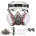 Reusable Respirator Half Facepiece 6200 Gas Mask with Safety Goggles for Painting Organic Vapor Welding Polishing Woodworking. 