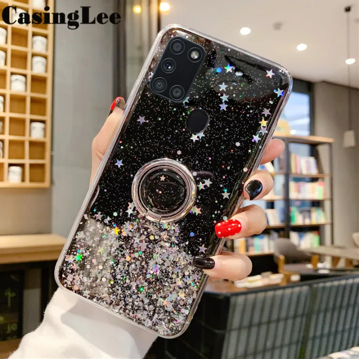 Casinglee%20for%20Samsung%20Galaxy%20A21S%20case%20Shiny%20Ring%20Glitter%20Soft%20Transparent%20Holder%20Stand%20Back%20cover%20with%20String%20for%20Samsung%20A21S%20Phone%20cases%20cover%20Stars%20Moon%20Girls%20-%20Image%205