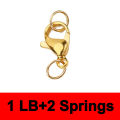 Glamon Jewellery Accessories Stainless Steel Round Springs Pair Loobster Clasp Hooks. 