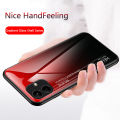 Biruiqu For Samsung Galaxy A04e Shockproof Gradient Tempered Glass Back Soft Silicone Edge Case Cover. 