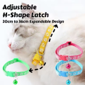 Cute Paw Design Cat Collar with Bell and Cat Belt - Adorable Accessory for Your Feline Friend. 