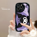 MissConnie Creative Sanrio Cute Kuromi 3D Wavy Curved Edge Case For Realme C25 C53 C35 C51 C12 5 8i 11 5i 7 5s 6i C11 C15 C17 C25Y C55 C21 C30 C21Y C25s C33 C3 C17 C31 C20 Graffiti English Letter Fashion Black Cover. 