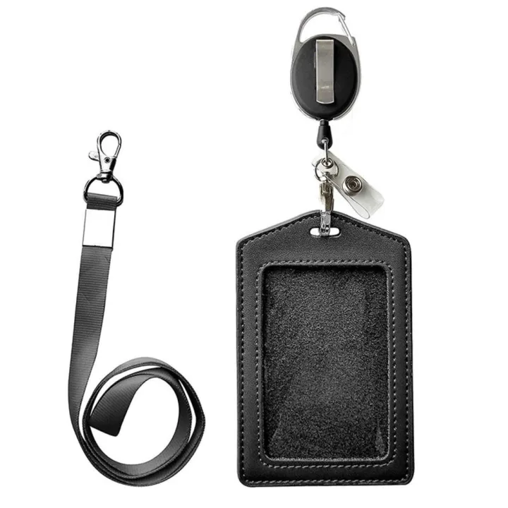 Leather%20Badge%20holder%20Professional%20Business%20Card%20band%20ID%20card%20holder%20Retractable%20Neck%20strap%20Leather%20holder%20for%20Office%20Conference%20Trade%20show%20Corporate%20events%20Employee%20identification%20-%20Image%206
