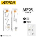 ASPOR A100 3A 1M Lightning Micro Type-C To USB Max 2.4A Fast Charging Cable For iPhone And Android Phones. 