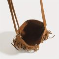 【ThinkWay】Boho Style Tassel Crossbody Bag Vintage Suede Shoulder Bag Casual Fringe Messenger Bag For Women. 