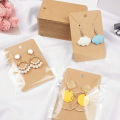 50Sets Earring Cards and 50pcs Bags Necklace Earring Display Cards Self-Seal Bags Kraft Paper Card for DIY Jewelry Packaging. 