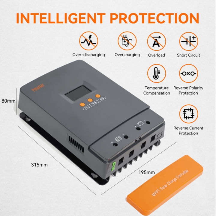 PowMr%20100A%20MPPT%20Solar%20Charger%20Controller%2012V-48V%20Auto%20Blacklight%20LCD%20Regulator%20Max%20PV%20Input%20160VDC%20Support%20Lifepo4%20Battery%20Can%20Parallel%20Up%20to%2012%20Units%20-%20Image%207
