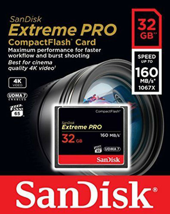 SanDisk 32GB Extreme Pro CompactFlash Memory Card (160MB/s)