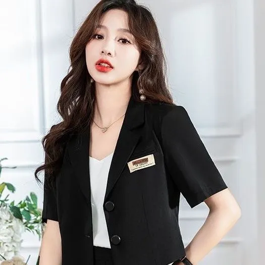 Short%20Small%20Suit%20Coat%20Women's%20Summer%20Thin%20Short-Sleeved%20Small%20Casual%20Temperament%20Office%20Wear%20Suit%20Small%20Shirt%20Summer%20-%20Image%203
