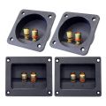 DIY Home Car Stereo Screw Cup Connectors Subwoofer Plugs 2-Way Speaker Box Terminal Binding Post, 4 Pcs Black. 