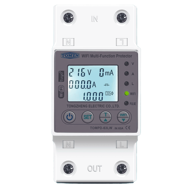 WIFI Smart Switch smartlife Energy Meter Kwh Metering Circuit Breaker Timer with voltage current and leakage protection