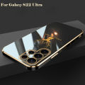 Vantime Luxury 6D Plating Soft Casing Silicone Square Frame Phone Case for Samsung Galaxy S22 Ultra 5G Back Cover. 