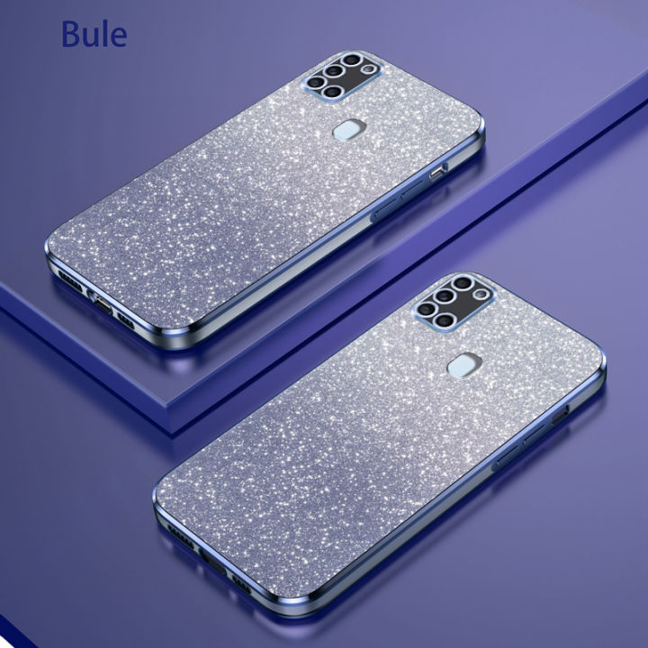 AnDyH Phone Case for Samsung Galaxy M31 Prime Flash Powder Gradient Plating Casing