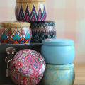 Retro Floral Tin Can Tea Storage Box Candy Gift Case　GENGLI. 