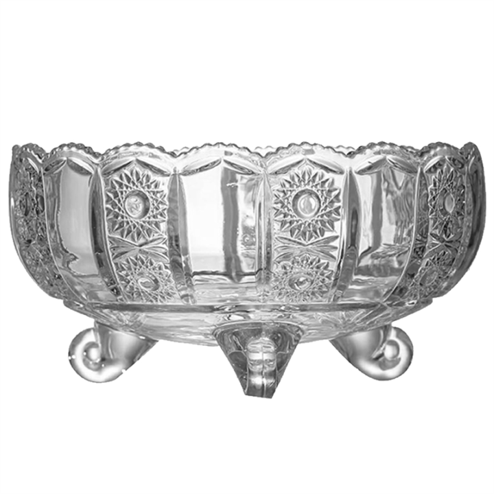 Vintage Crystal Glass Punch Bowl 3000ml Design Heavy and Sturdy PunchBowl for Centerpiece Table Decorations At Parties