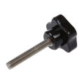 M8 x 50mm Thread Replacement Star Hand Knob Tightening Screw Black Silver Tone. 