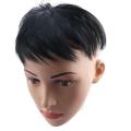 Handsome Invisible High quality Hair-Loss Nightclub Bar Wig For Young Men Balding High Hair Line Fluffy Straight Bangs Synthetic Hairpiece Male Natural Toupee Black Short Wig. 