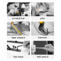 Hand Tool Kit with Plastic Toolbox Storage Case Blue Tool Set for Household Use Includes All Essential Items for Women. 