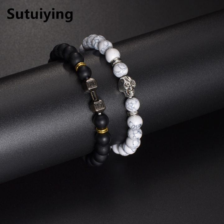 Sutuiying%20Gothic%20Skull%20Bracelet%20For%20Men%20Women%20Natural%20Stone%20Beads%20Bracelets%20barbell%20Boy%20Biker%20Cool%20Wristband%20Gift%20kpop%20-%20Image%202
