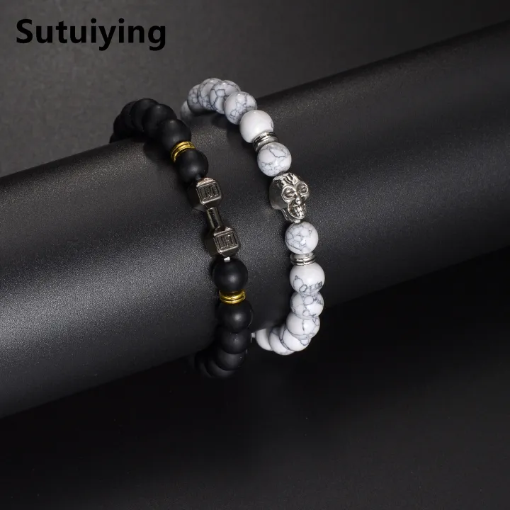 Sutuiying%20Gothic%20Skull%20Bracelet%20For%20Men%20Women%20Natural%20Stone%20Beads%20Bracelets%20barbell%20Boy%20Biker%20Cool%20Wristband%20Gift%20kpop%20-%20Image%202