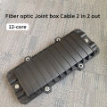 Fiber Splice Box 12 core Fiber optic Joint box Cable 2 in 2 out Outdoor Horizontal Waterproof Optical Fiber Splice Box Closure. 