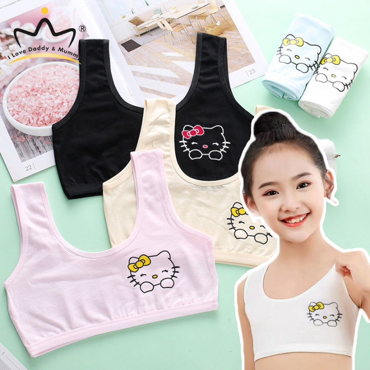 Kitty  Junior High school Students Bras Soft Cotton Teenage Girls Sling Breathable Children Girls Bra