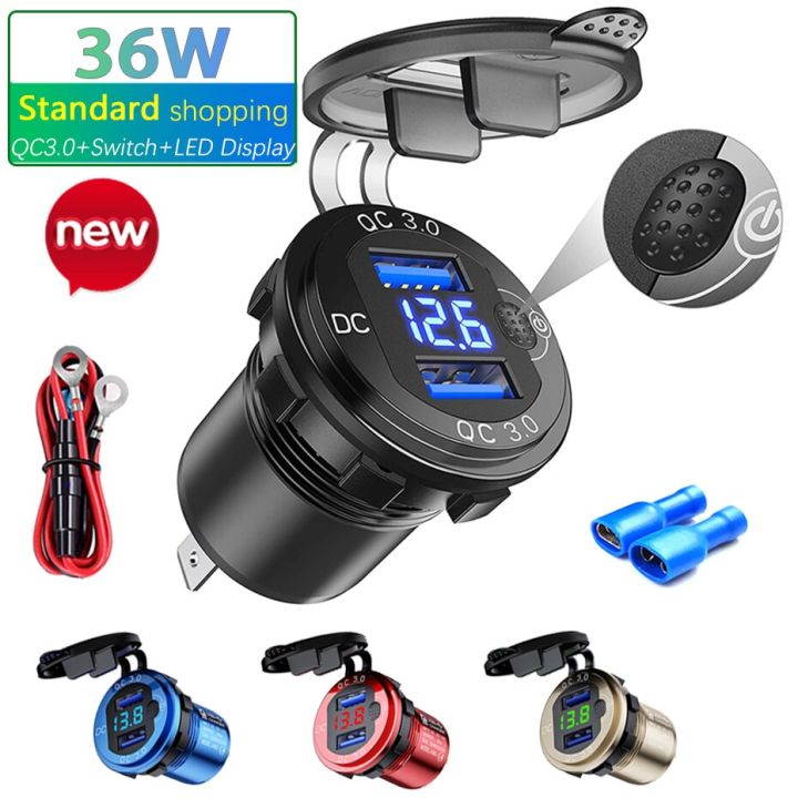 %E3%80%90Gold-Standard%E3%80%91%2036W%20Dual%20USB%20Charger%2012V%20Socket%20QC%203.0%20Display%20Switch%20Waterproof%20Socket%20Plug%20For%20Phone%20-%20Image%203