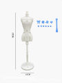 【Footprint】 Bview Art 27.5CM High White Black Model Rack Mannequin Hanger, Plastic Doll Mannequin Display Stand. 