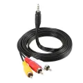 RCA Cable Male to 3 RCA 3.5mm Jack Adapter Audio Aux AV Cable Cord for DVD Player Recorder HiFi VCR TV Stereo 1.5M. 