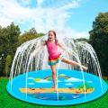 Outdoor Lawn Beach Animal Inflatable Water Spray Kids Sprinkler Play Pad Mat Kids Toddlers Fun Water Toys Blue. 