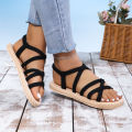 【ZIME】Women's Fashionable Lace-up Non-Slip Wear-Resistant Soft Bottom Comfortable Flat Heel Sandals. 