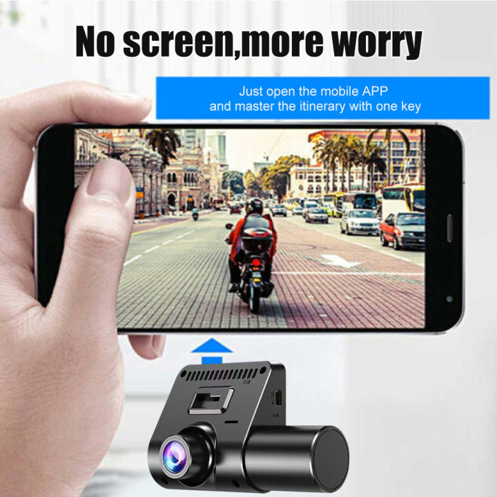 Dash Cam 2.4 Inch IPS Screen Dashcam Front Rear Camera 3 Lens Recorder Wide Angle Automatic Loop Recording Auto Accessories