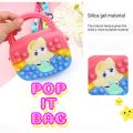 Reliever Stress Toy Silicone Unicorn Sensory Push Bubble Bag Adults Kids Handbag Coin Pouch Purse Crossbody Bag. 