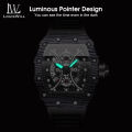 LouisWill Watches Fashion Men Watches Business Casual Wristwatches Silicone Strap Quartz Watch Luminous Watch Skeleton Dial Watch 3ATM Waterproof Watch With Calendar Luminous Pointers. 